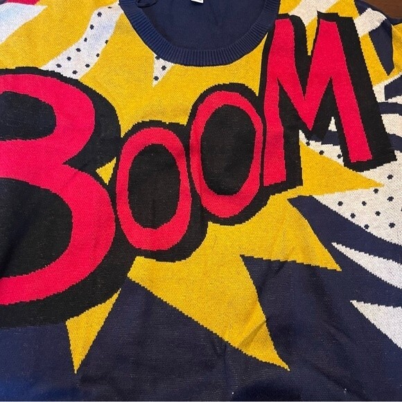 NWT 3.1 Phillip Lim Sweater Dress in Navy BOOM Print Size Medium - Picture 7 of 11